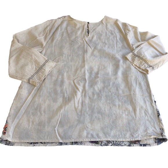 J. Jill Linen Blend Botanical Gardens Embroidered Top Size XL - Picture 5 of 10